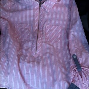 Tommy Hilfiger Pink Plaid Zip-Up Shirt